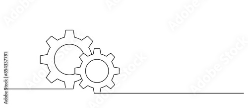 Iron gears line art style. Labor element Vector eps 10