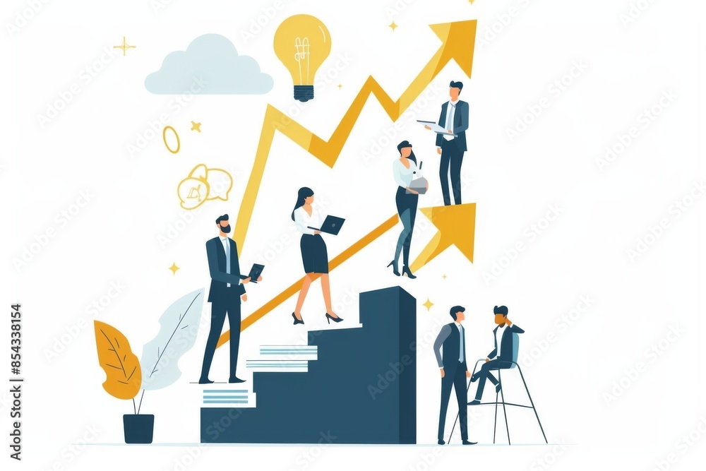 Conceptual Business Flat Illustration created with Generative AI Conceptual Business Flat Illustration created with Generative AI