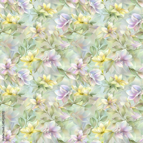 Floral variety color, form natural, seamless fabric pattern.