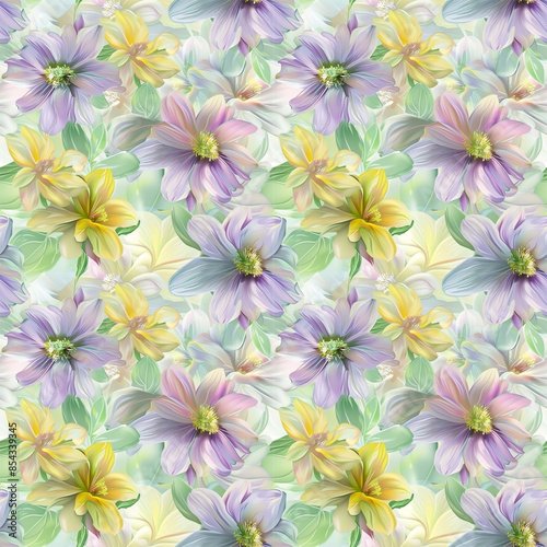 Floral variety color, form natural, seamless fabric pattern.