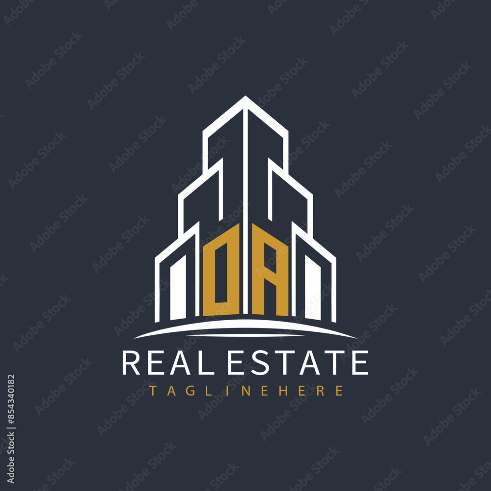 initial monogram logo for real estate with building shape creative design
initial monogram logo for real estate with building shape creative design