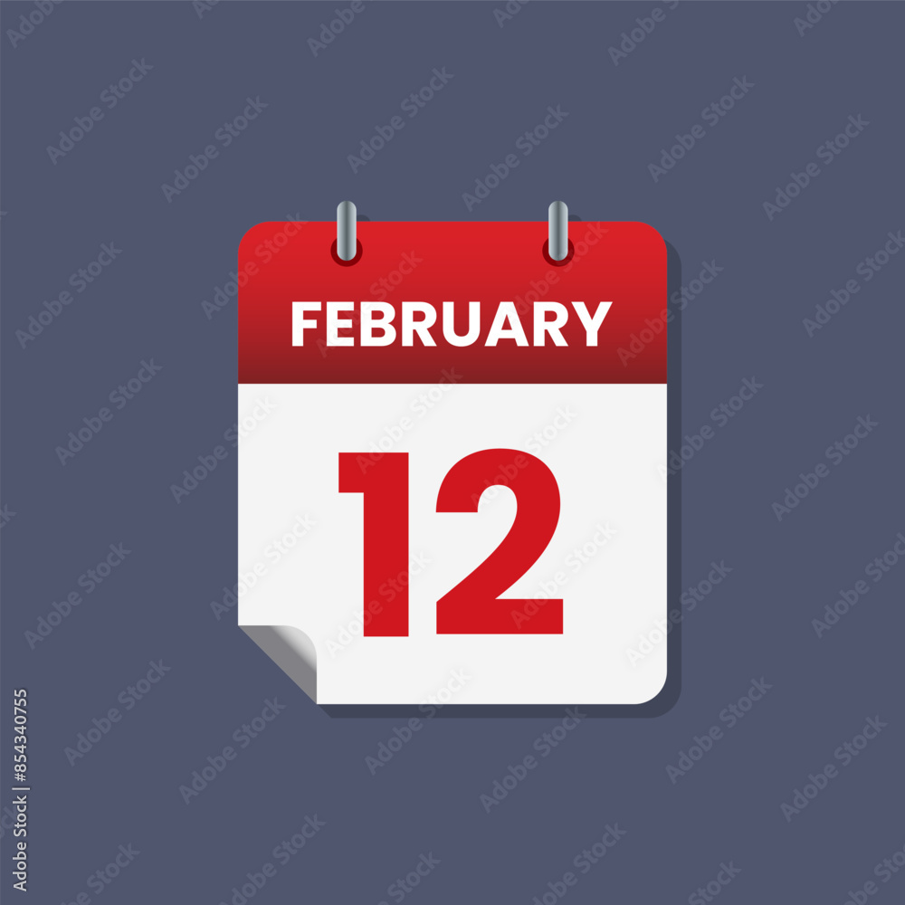Calendar date month icon flat february vector Calendar date month icon flat february vector