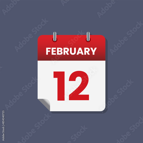 Calendar date month icon flat february vector