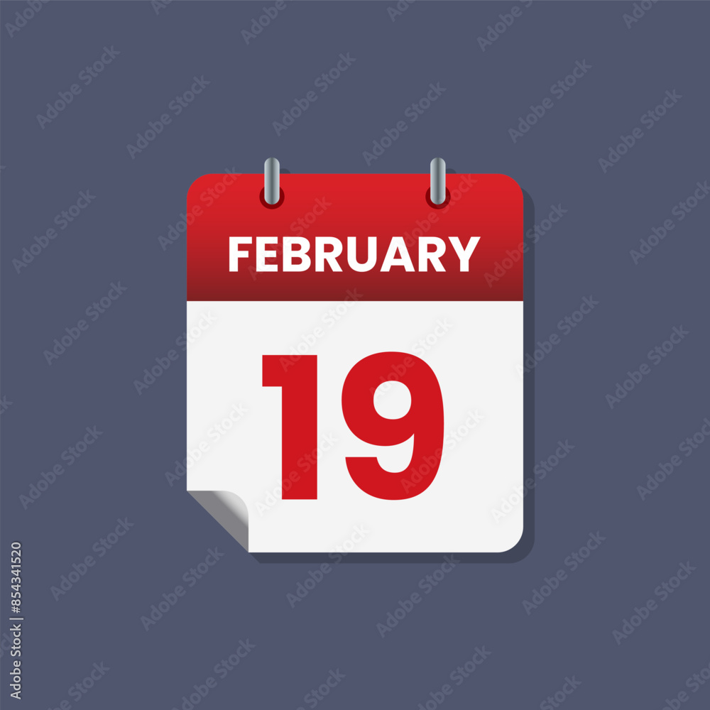 Calendar date month icon flat february vector Calendar date month icon flat february vector