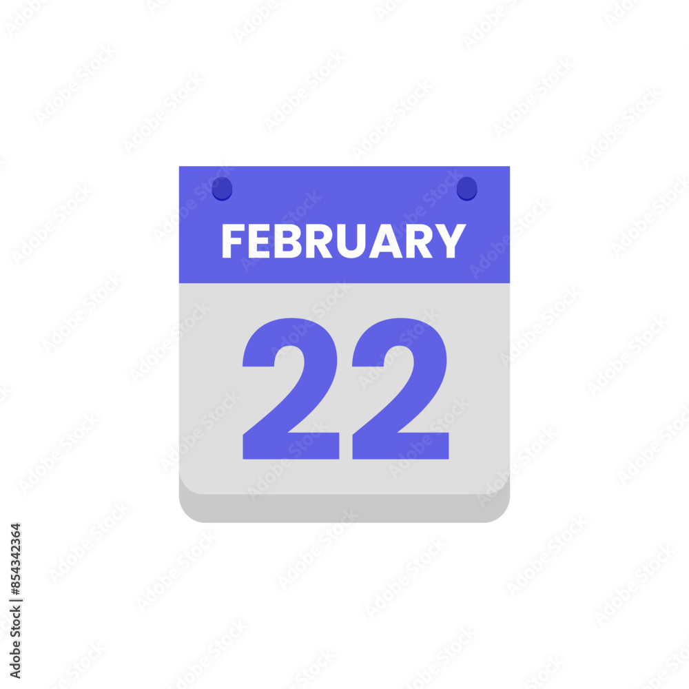 Calendar date month icon flat february vector Calendar date month icon flat february vector