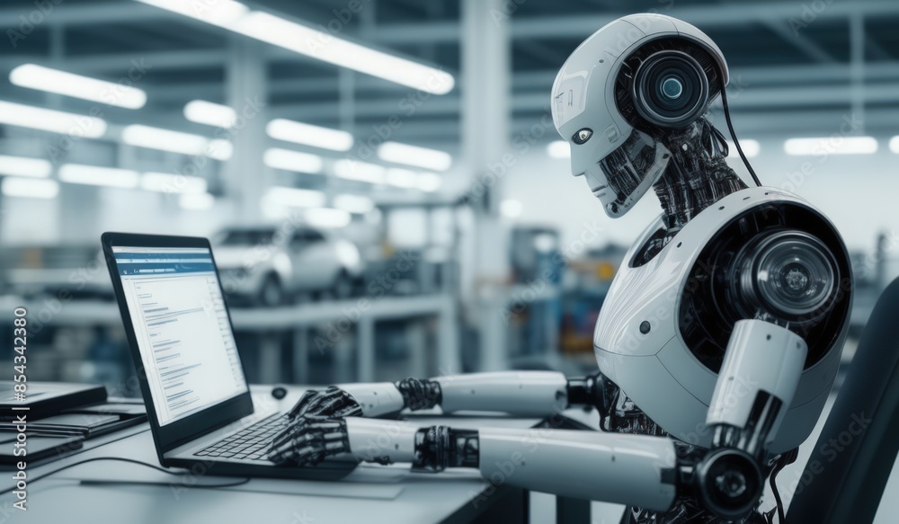 robots are working using computers