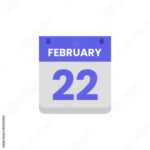 Calendar date month icon flat february vector