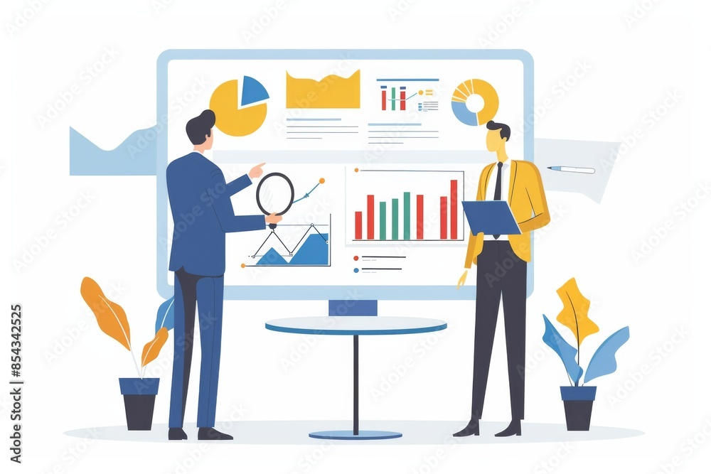Conceptual Business Flat Illustration created with Generative AI Conceptual Business Flat Illustration created with Generative AI