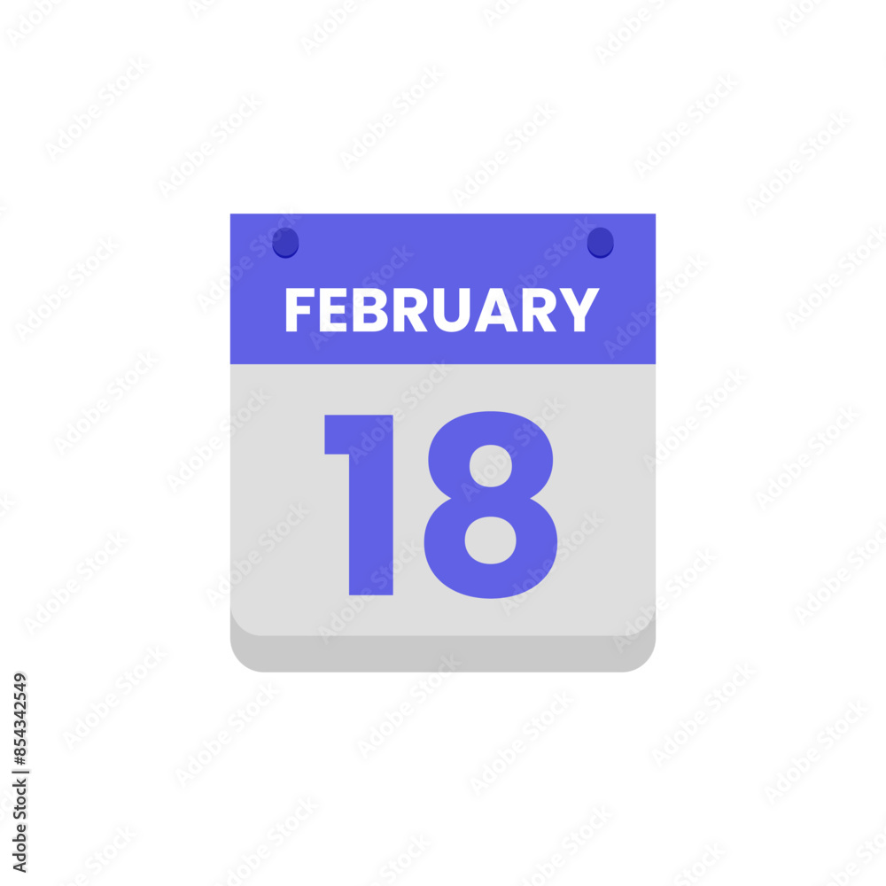 Calendar date month icon flat february vector Calendar date month icon flat february vector