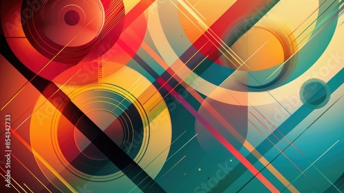An elegant abstract background with a multi colored geometric circle pattern photo