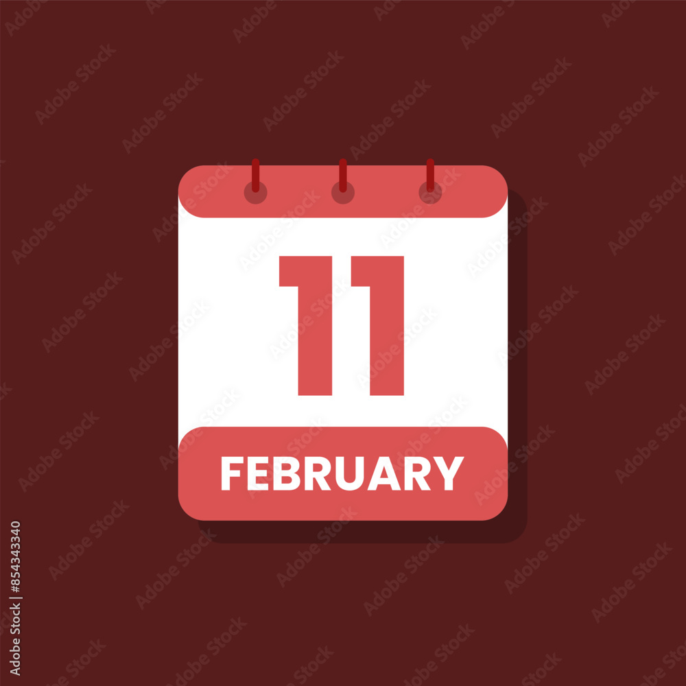 Calendar date month icon flat february vector Calendar date month icon flat february vector