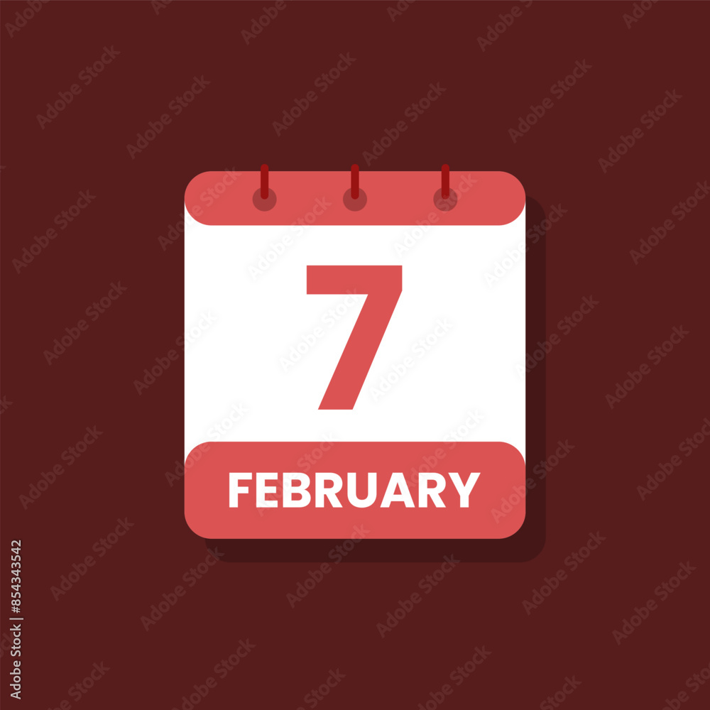 Calendar date month icon flat february vector Calendar date month icon flat february vector