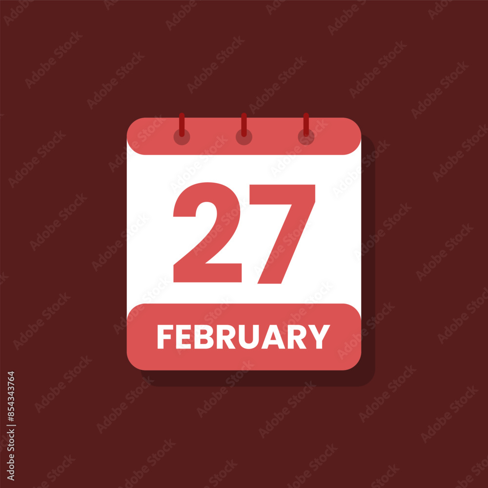 Calendar date month icon flat february vector Calendar date month icon flat february vector
