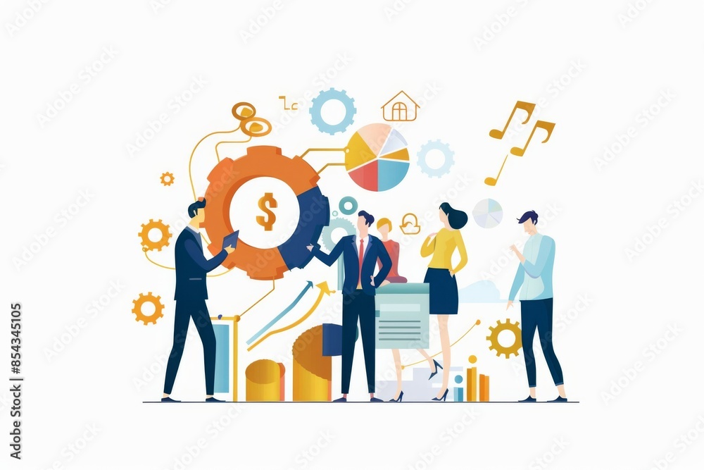 Conceptual Business Flat Illustration created with Generative AI Conceptual Business Flat Illustration created with Generative AI