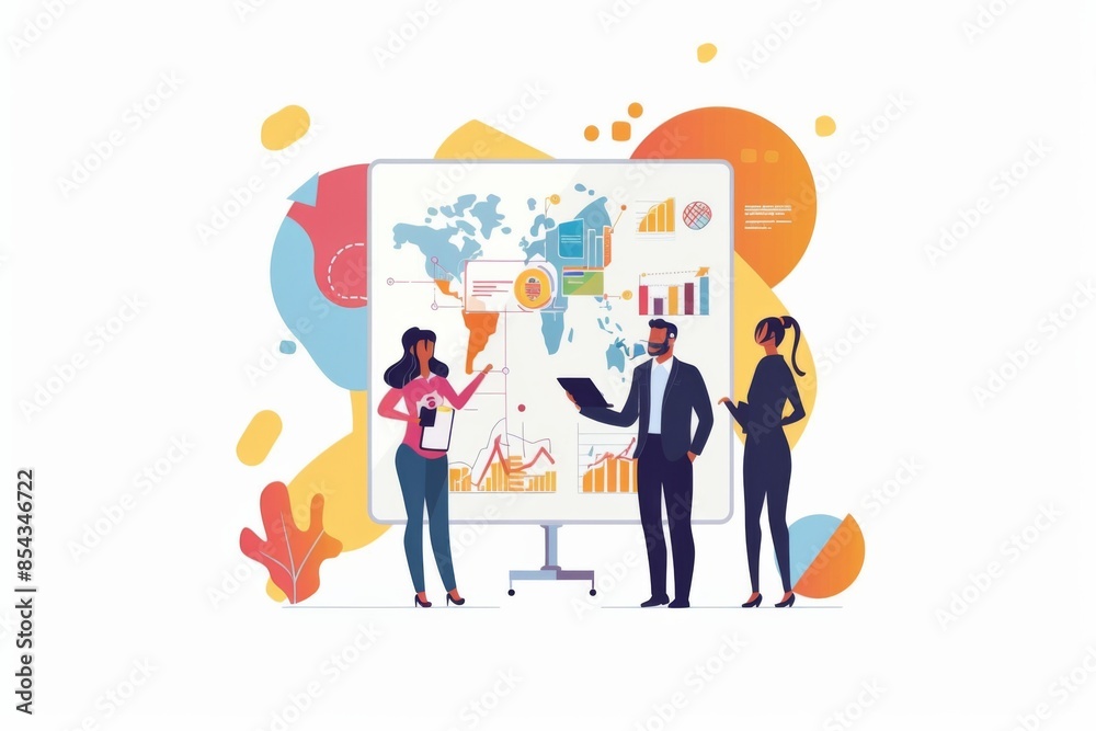 Conceptual Business Flat Illustration created with Generative AI Conceptual Business Flat Illustration created with Generative AI
