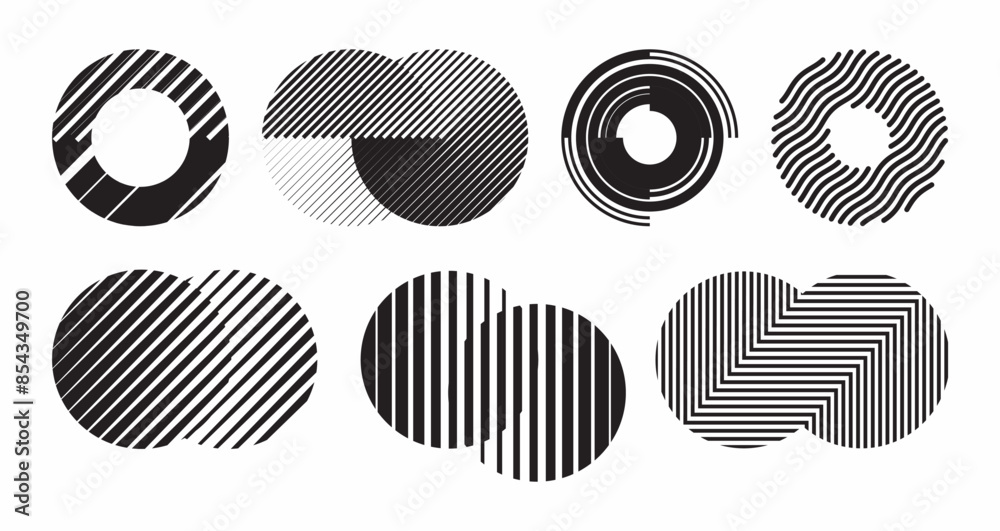 Basic shape for element design, vector set. Editable icon for graphic design. Black and white flat icon. Basic shape for element design, vector set. Editable icon for graphic design. Black and white flat icon.