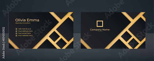 Black and gold luxury and elegant corporate business card template