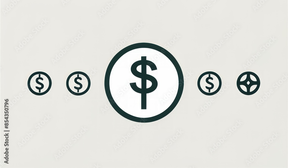 illustration of a symbol of a dollar coin illustration of a symbol of a dollar coin