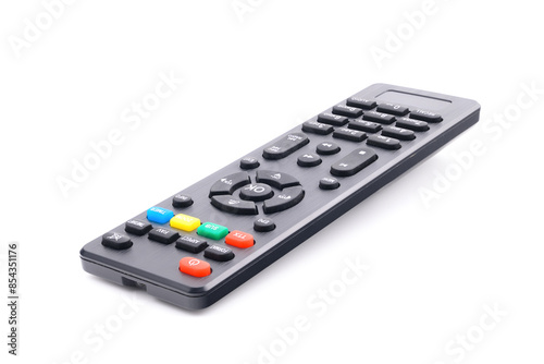 black remote control with colored buttons for tv © Родион Бондаренко