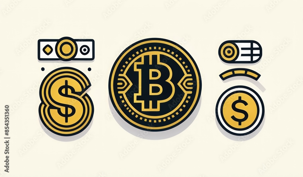 golden key with symbol bitcoin vector golden key with symbol bitcoin vector