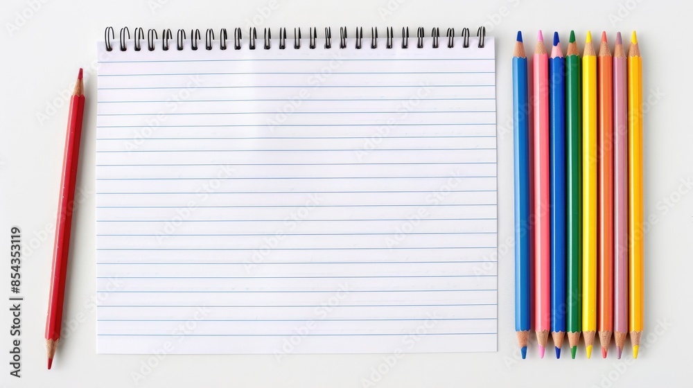 Blank school paper on white background with space for writing Blank school paper on white background with space for writing