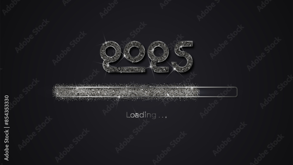 Vetor de Progress bar with dark particles on black Download New Year's ...