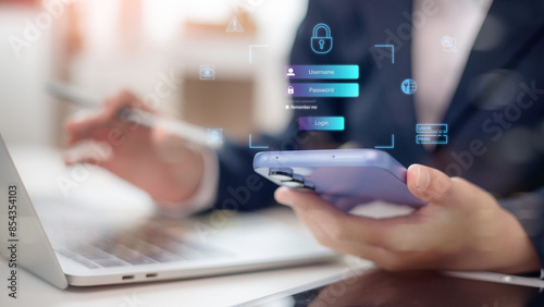 Wallpaper Mural login and password, cyber security concept, data protection and secured internet access, cybersecurity Torontodigital.ca