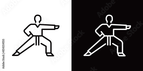 シンプルなテコンドーのラインアイコン