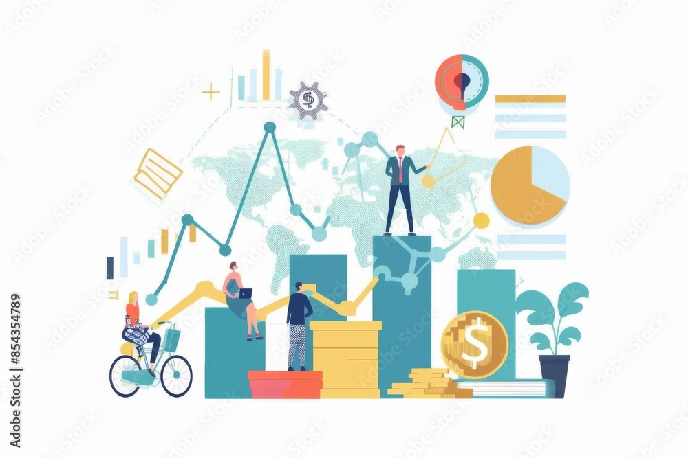 Conceptual Business Flat Illustration created with Generative AI Conceptual Business Flat Illustration created with Generative AI