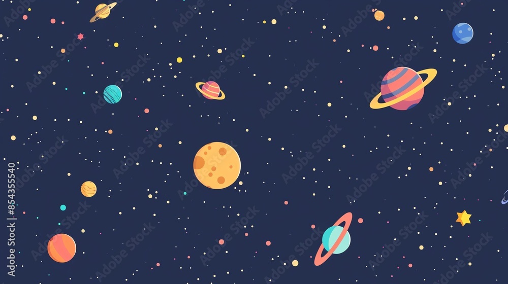 Galaxy with nebulae flat design front view interstellar theme animation colored pastel Galaxy with nebulae flat design front view interstellar theme animation colored pastel
