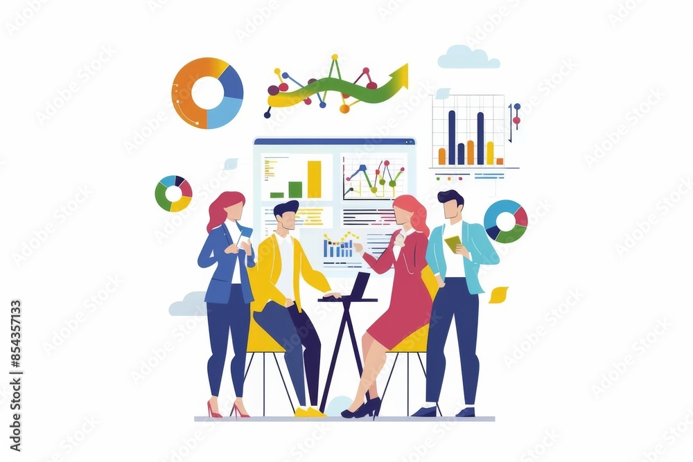 Obraz premium Conceptual Business Flat Illustration created with Generative AI