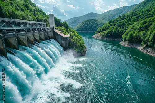 A hydroelectric plant generating power from a river. Hydroelectric Plant photo