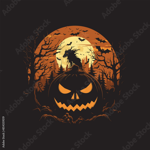 Halloween  t-shirt design vector, creative Halloween vector  photo