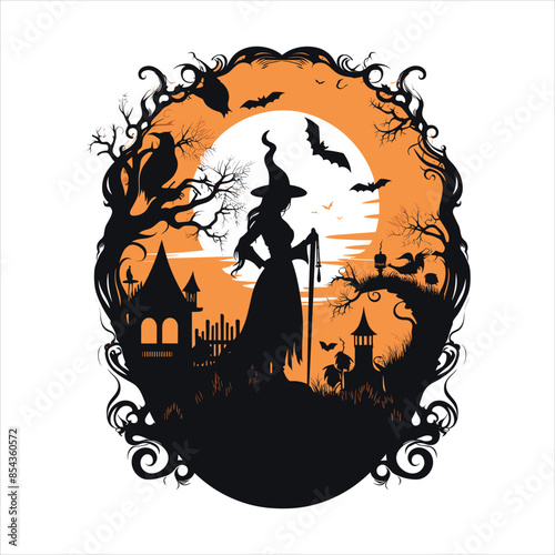 Halloween  t-shirt design vector, creative Halloween vector  photo