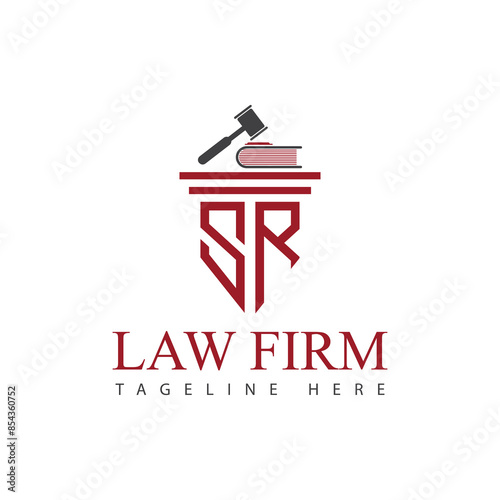  initial monogram for lawfirm logo with sword and scale