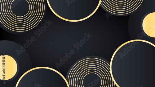 Wallpaper Mural Gradient golden luxury background. Abstract black background with golden lines and sparkles vector Torontodigital.ca