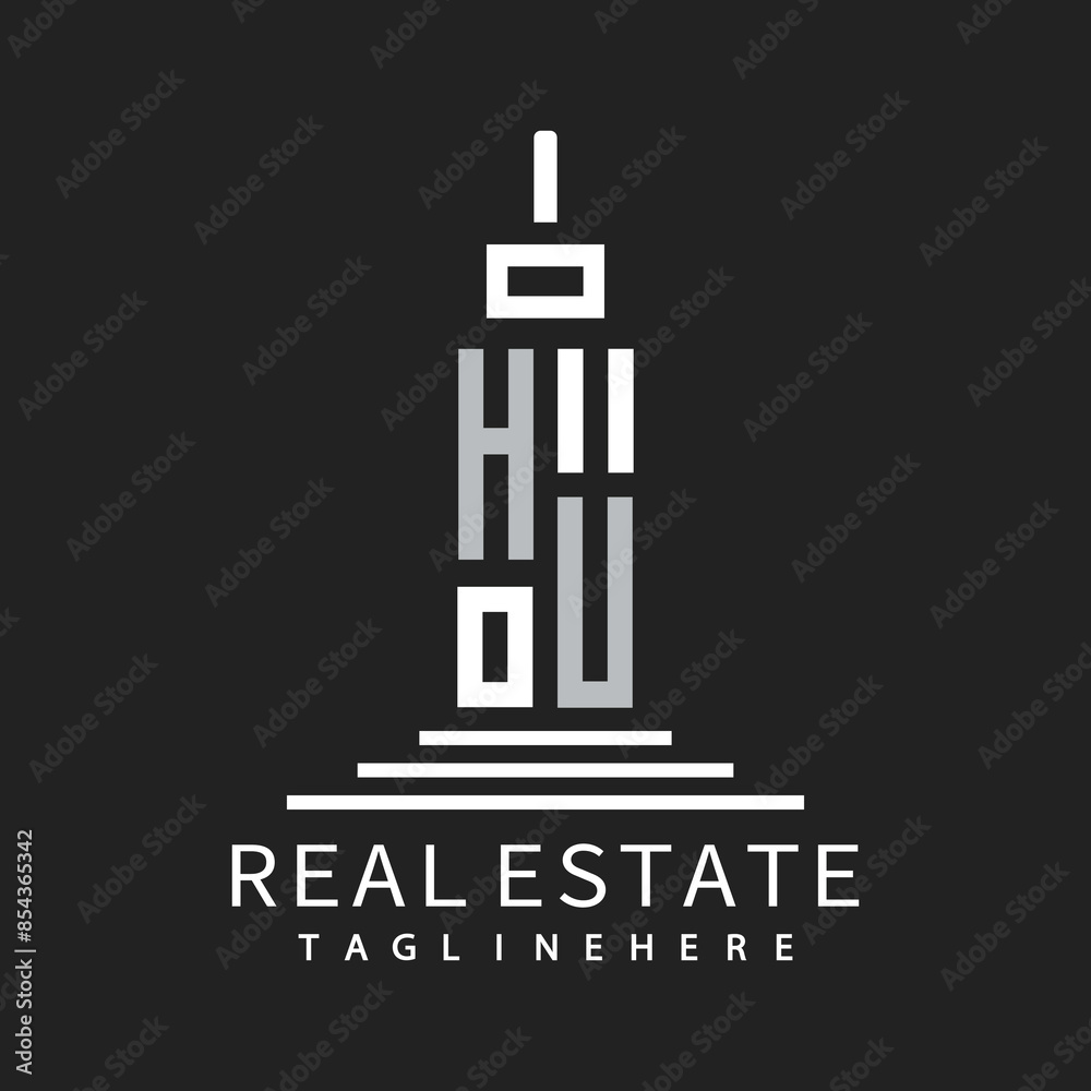 Obraz premium initial monogram logo for real estate with building shape creative design