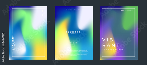 Set of abstract background with beautiful gradation color background for poster flyer banner
