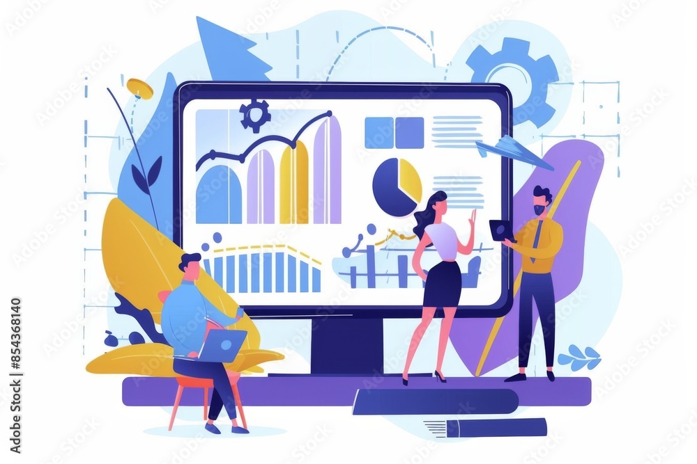 Conceptual Business Flat Illustration created with Generative AI Conceptual Business Flat Illustration created with Generative AI