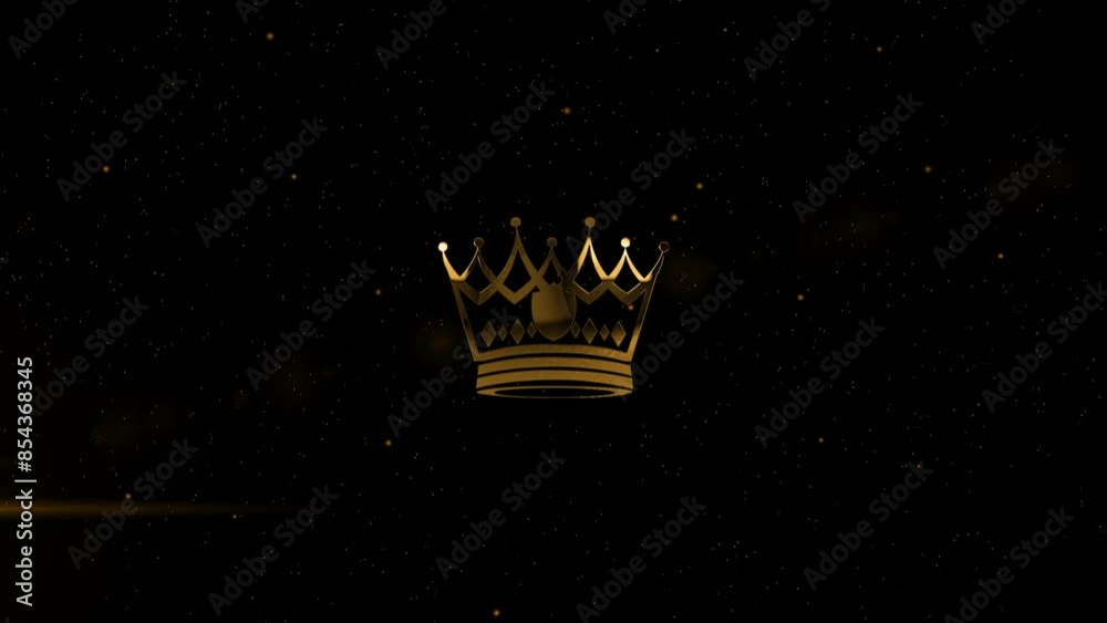 Luxury golden crown logo green screen background