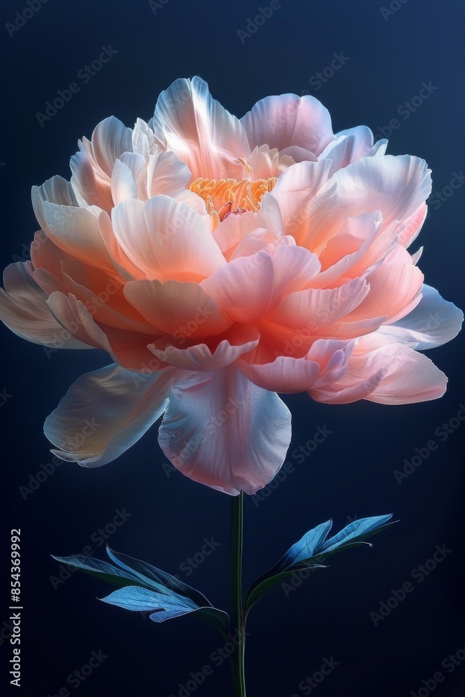 Delicate Pink Peony Flower on a Dark Background Delicate Pink Peony Flower on a Dark Background