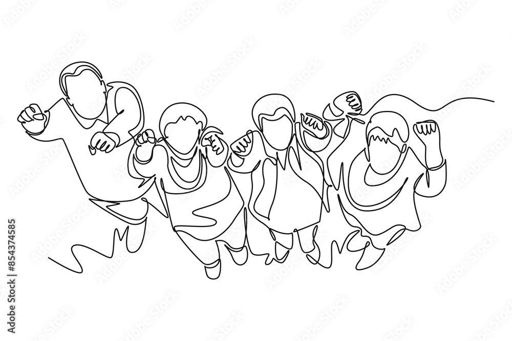 Meet Up Concept. Single line draw design vector graphic illustration. Meet Up Concept. Single line draw design vector graphic illustration.