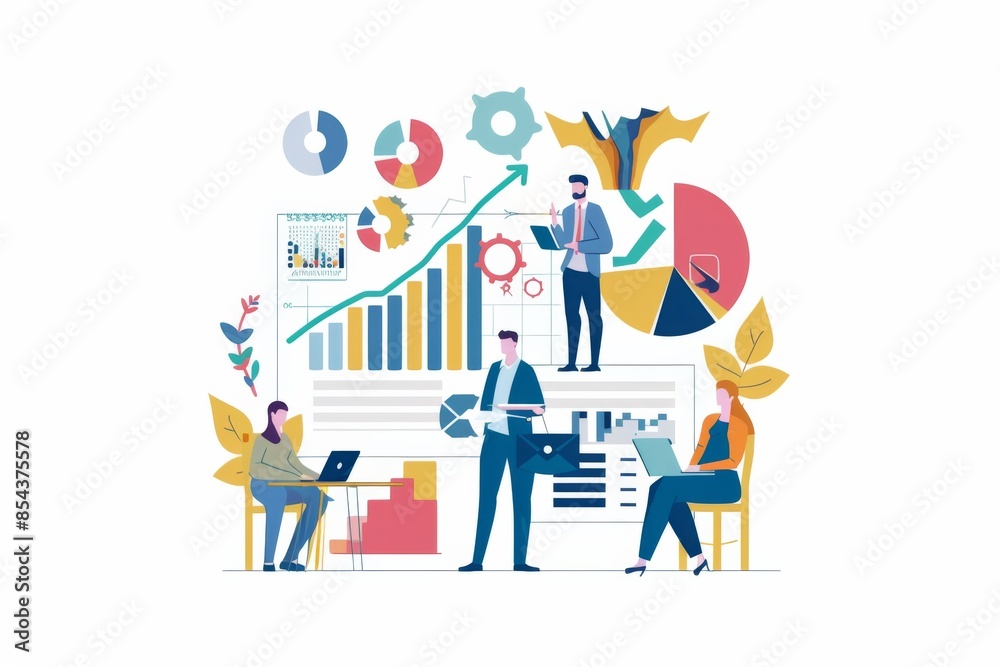 Conceptual Business Flat Illustration created with Generative AI Conceptual Business Flat Illustration created with Generative AI