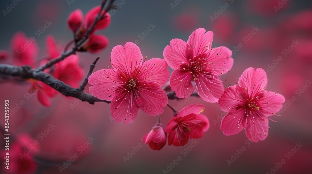 Obraz premium pink cherry blossom HD 8K wallpaper Stock Photographic Image 