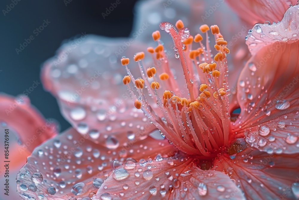 Pink Flower Petals With Dew Drops Pink Flower Petals With Dew Drops