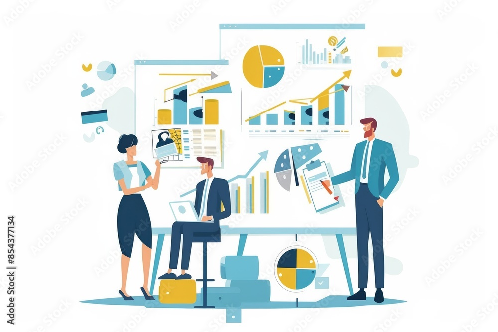 Conceptual Business Flat Illustration created with Generative AI Conceptual Business Flat Illustration created with Generative AI