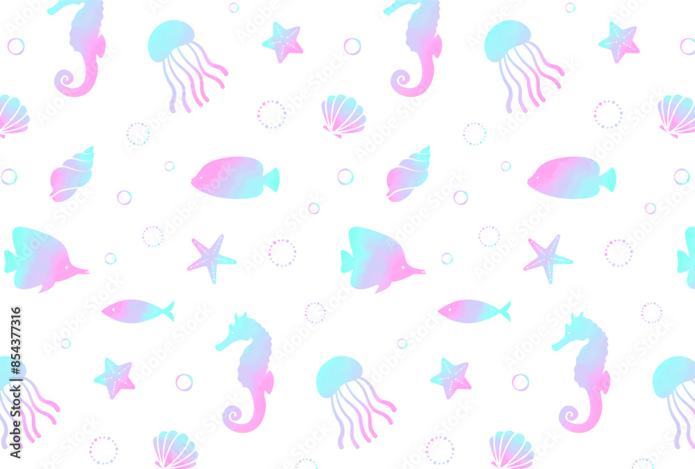 seamless pattern with a collection of marine life for banners, cards, flyers, social media wallpapers, etc. seamless pattern with a collection of marine life for banners, cards, flyers, social media wallpapers, etc.