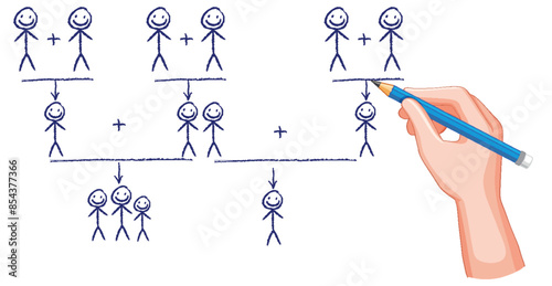 Illustration of teamwork and cooperation in corporate settings