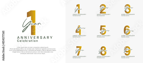 anniversary logotype vector design with brown color can be use for special moment celebration