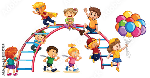 Kids enjoying outdoor activities and having fun together